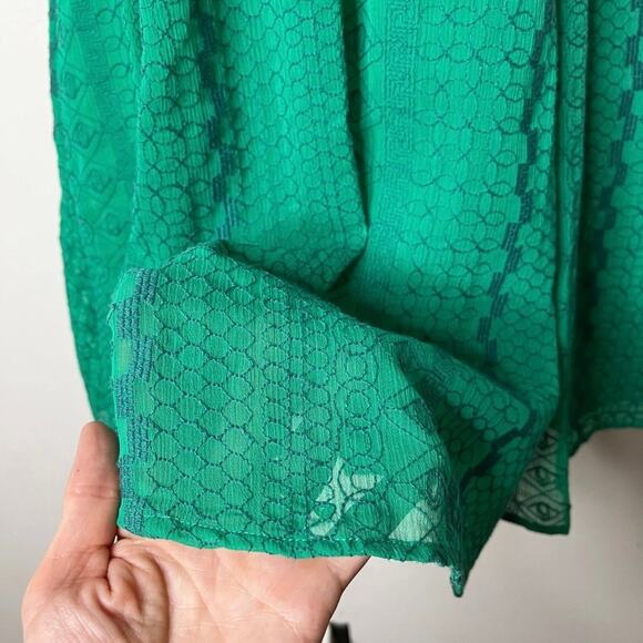 Free People Women Wherever You Go Mini Dress 0 Green Sleeveless Cut Outs Lace - Picture 7 of 13